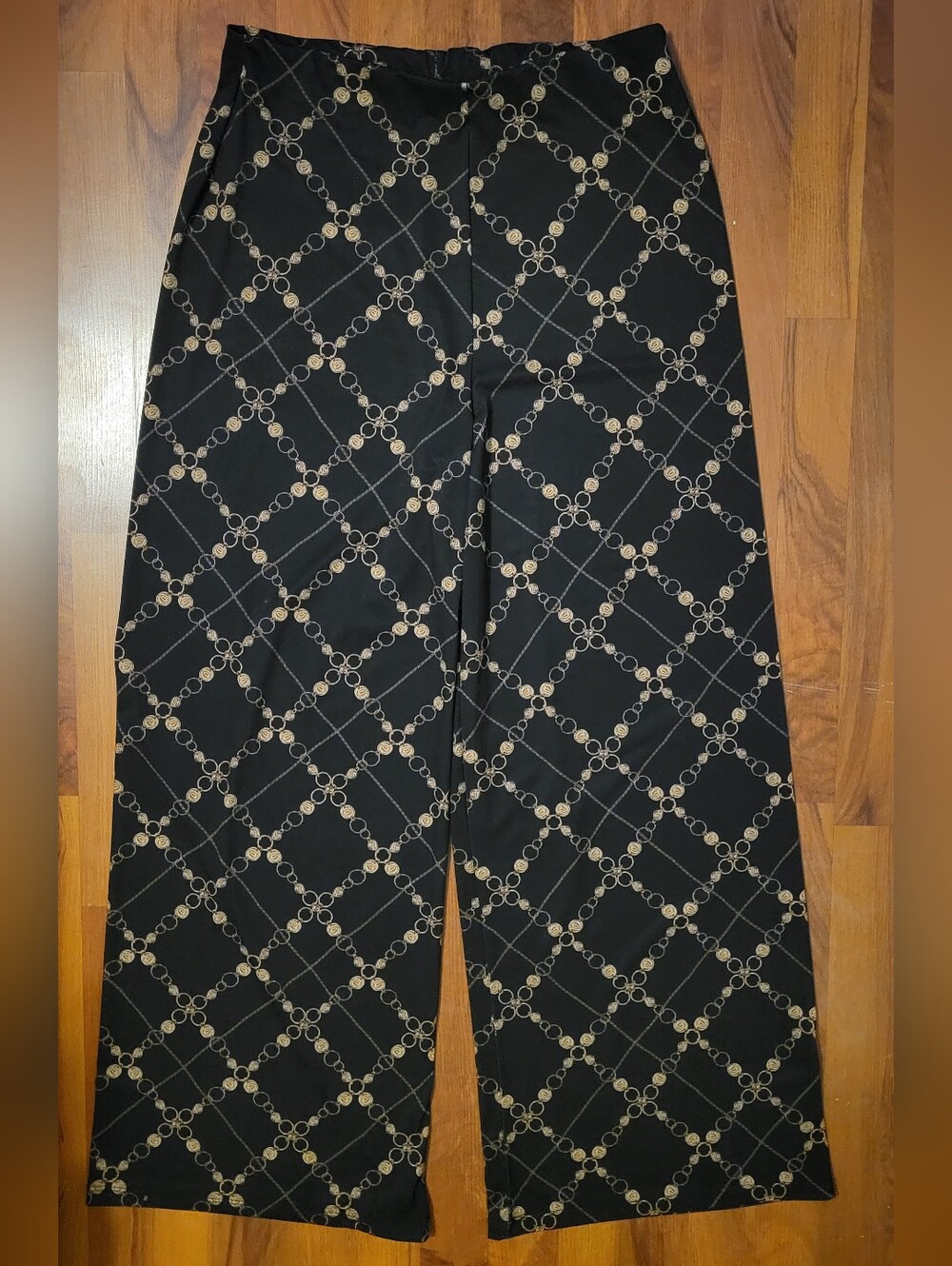 Zara Black Maxi Skirt with Gold Chain Print